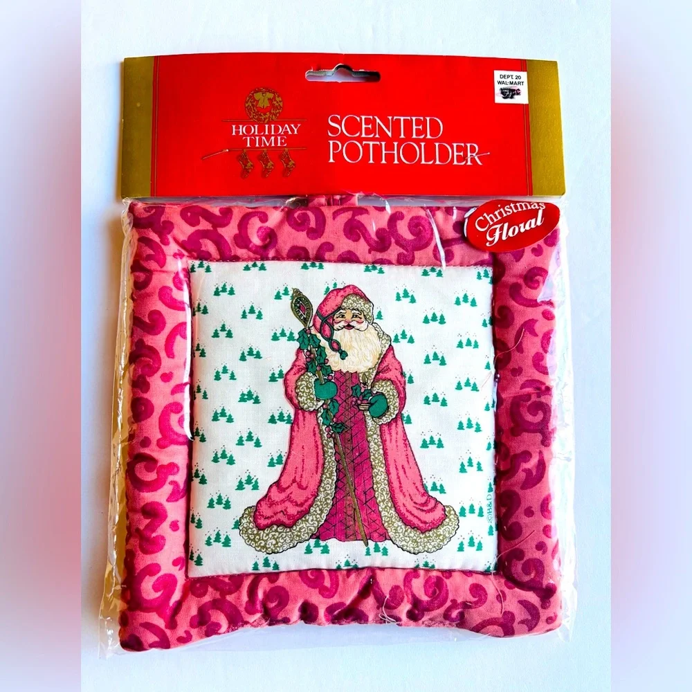 Christmas Scene Holly Berry Winter Pot Holder Vintage New Classic‎ Traditional